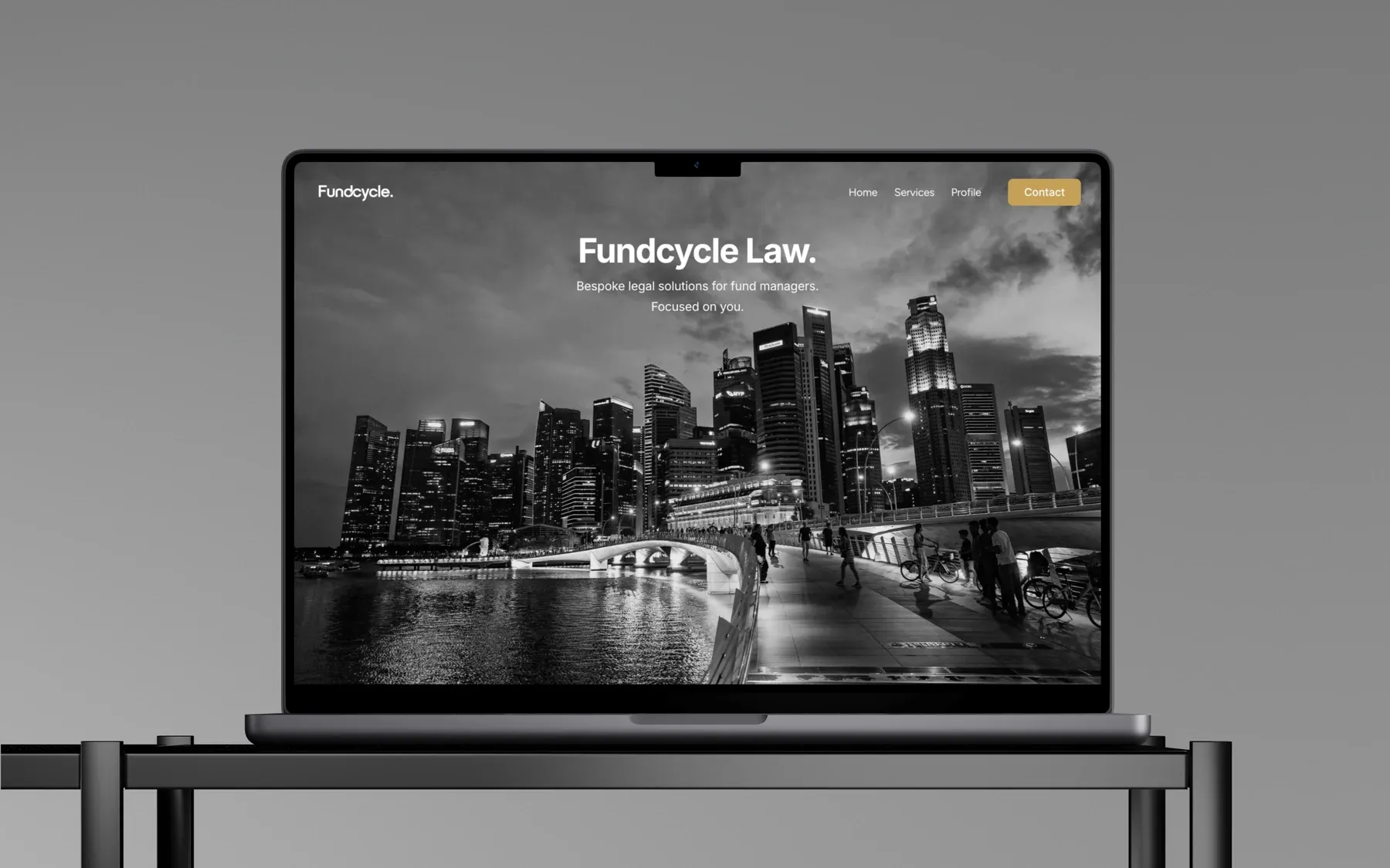 Website von Fundcycle Law für internationale Rechtsberatung in Singapur