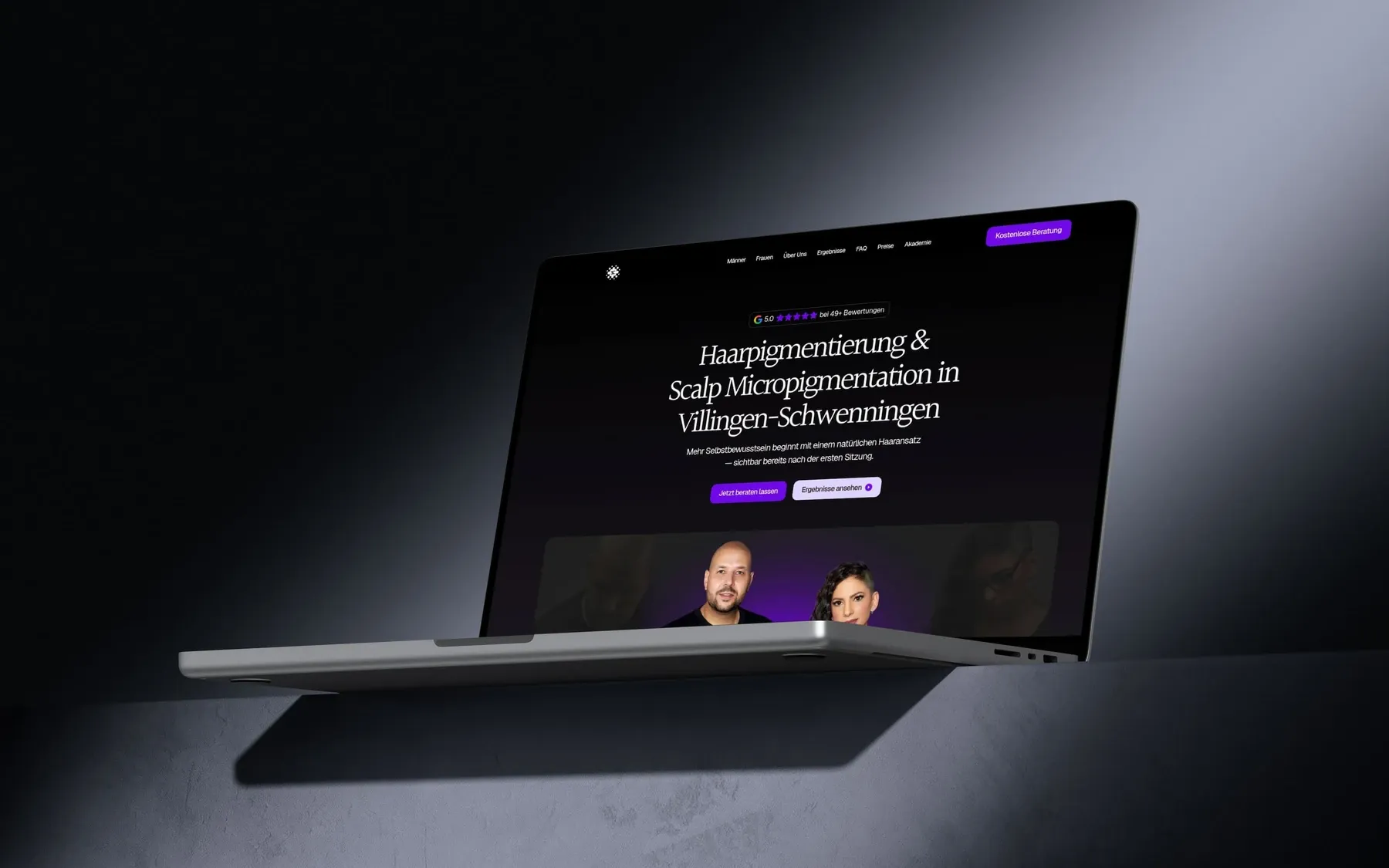 Website von Scalpcouple für Scalp Micropigmentation